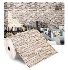 Showlu Fashion Store pink / 70x200cm 2 metre 3D Soft Foam Brick Wallpaper Sticker Roll DIY Self Adhesive Living Room Home Kitchen Bathroom Decorative Wall Paper