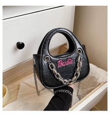 SHOWLU FASHION STORE Pink Bag for Women New New Autumn and Winter Satchel Chain Messenger Bag Fancy Texture Sweet Cool Sexy Small Black Square Bag