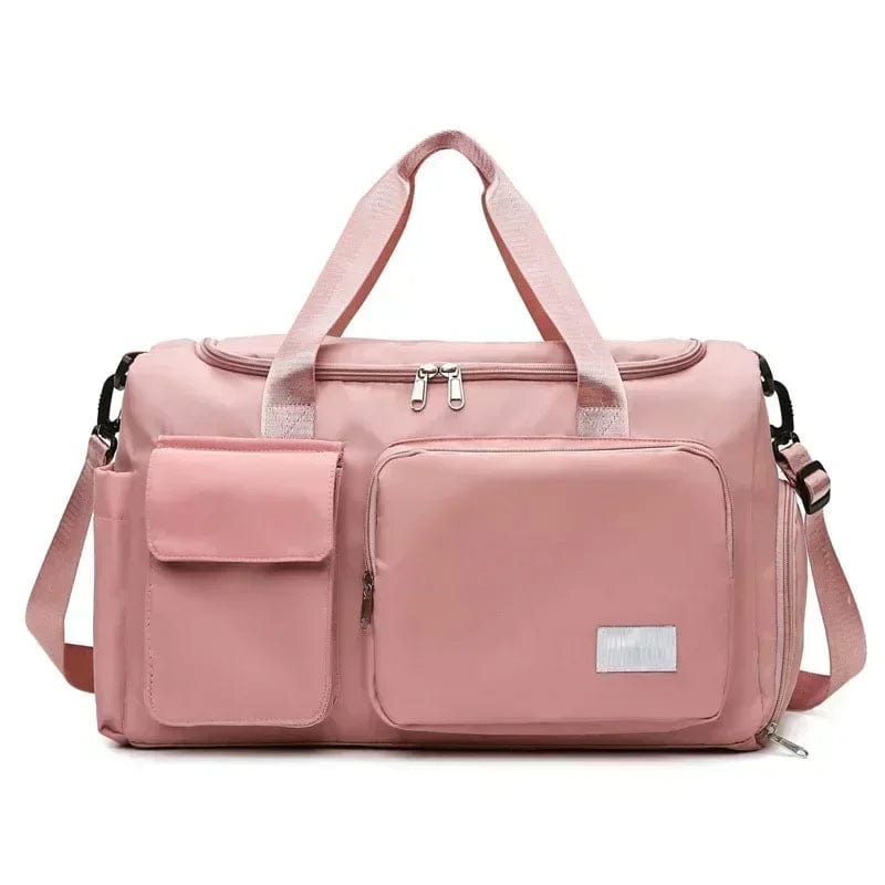 SHOWLU FASHION STORE Pink Carry On Travel Bag Large Capacity Gym Bag Weekender Overnight Duffle Bags With Shoe Compartment Sports Fitness Bags for Women