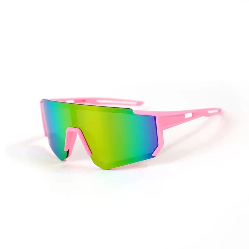 Colorful Showlu Fashion Kids UV400 sports sunglasses for boys and girls, outdoor cycling eyewear with UV protection and vibrant lenses.