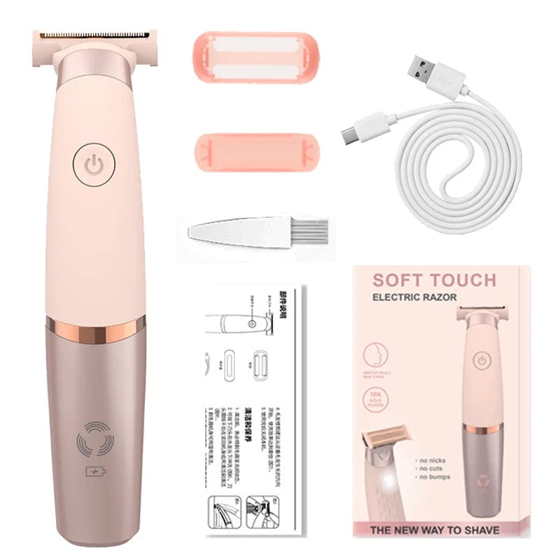 SHOWLU FASHION STORE Pink Electric Shaver for Women Rechargeable Beard HairTrimmer Waterproof Razor Painless BodyClipper Shaving Face Groomer Hair Removal