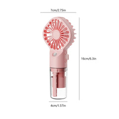  Showlu Fashion Store Pink Handheld Mini Air Conditioner USB Rechargeable Portable Humidifier Mist Cooler Cooling Spray Humidifier Fan for Home/Office/Dorm