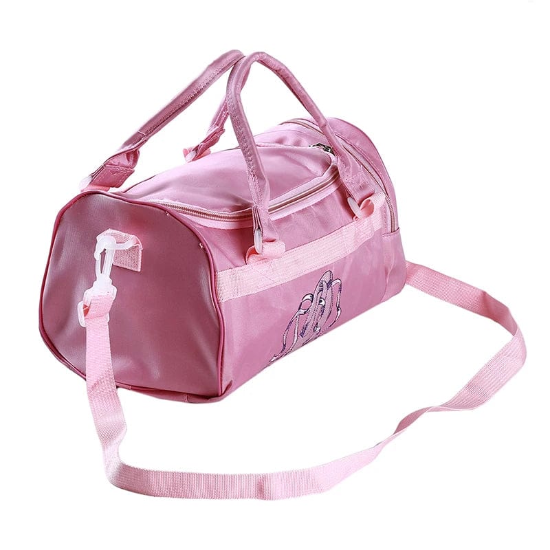  Showlu Fashion Store Pink Kids Dance Bag for Girls Ballerina Bag Pink Lace Duffel for Ballet Class Crossbody Name Embroidery Ballet Handbag Shoulder Bags