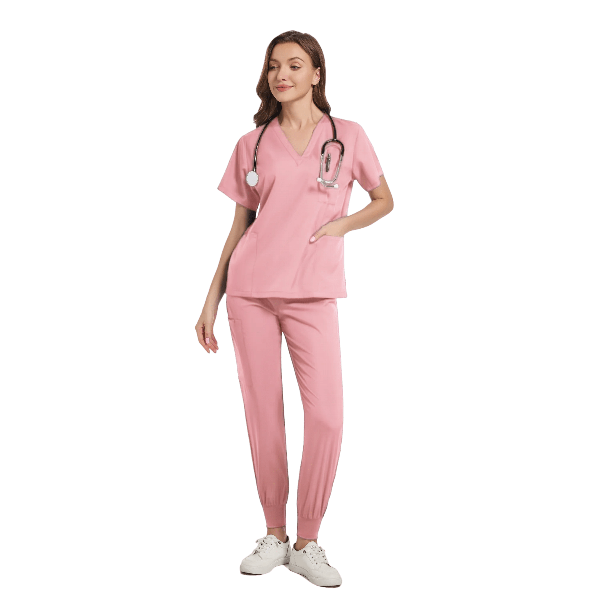 SHOWLU FASHION STORE Pink / L Women Scrub Set Surgical Nursing Scrub Sets Hospital Uniform Medical Factory Wholesale Uniforms Womens Custom Scrubs