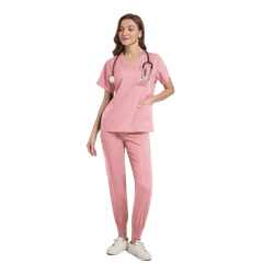 SHOWLU FASHION STORE Pink / L Women Scrub Set Surgical Nursing Scrub Sets Hospital Uniform Medical Factory Wholesale Uniforms Womens Custom Scrubs