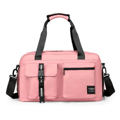  Showlu Fashion Store Pink Large Fitness Bag Sports Handbag Women Dry Wet Shoes Pocket Single Shoulder Crossbody Swimming Yoga Gym Travel Backpack Duffel