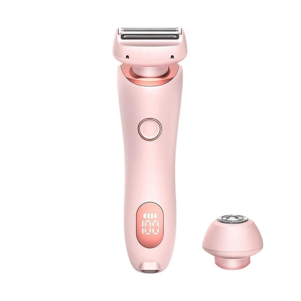 SHOWLU FASHION STORE Pink Painless Hair Removal At Home, 2 In 1 Electric Shaver Razors For Women, Bikini Trimmer For Pubic Hair, Wet & Dry Electric Shaver