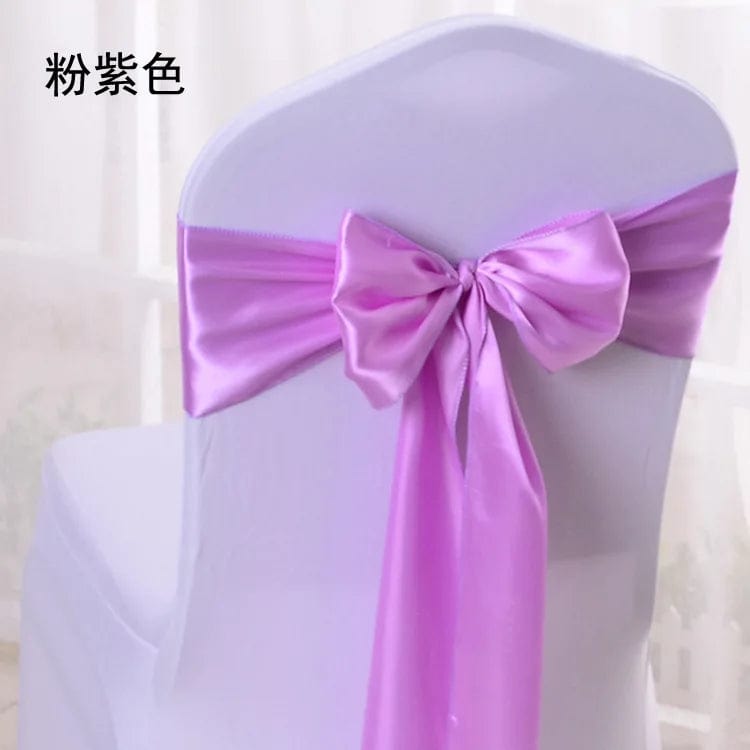 SHOWLU FASHION STORE Pink Purple / 10 pcs 10/100pcs Satin Chair Bow Sashes Wedding Chair Knots Ribbon Butterfly Ties For Party Event Hotel Banquet Home Decoration