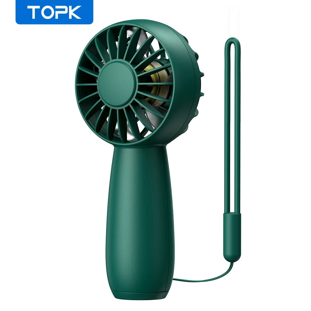  Showlu Fashion Store Pink TOPK Mini USB Handheld Fan Desk Fan 3 Speeds Small Portable Rechargeable for Home, Office, Travel, and Outdoor Activities