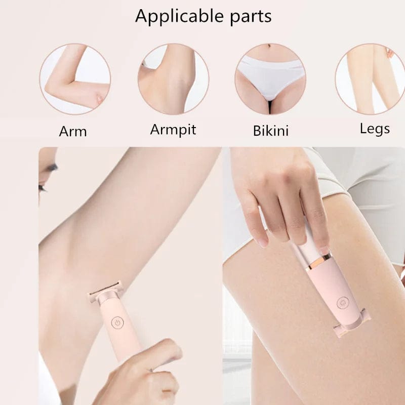 SHOWLU FASHION STORE Pink USB Women Painless Epilator Rechargeable Body Hair Removal Machine Electric Shaving Private Part Bikini Armpit Depilation