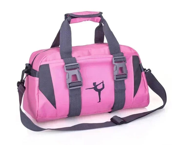  Showlu Fashion Store Pink Yoga Fitness Bag Waterproof Nylon Training Shoulder Crossbody Sport Bags For Women Fitness Travel Duffel Clothes Gym Bags