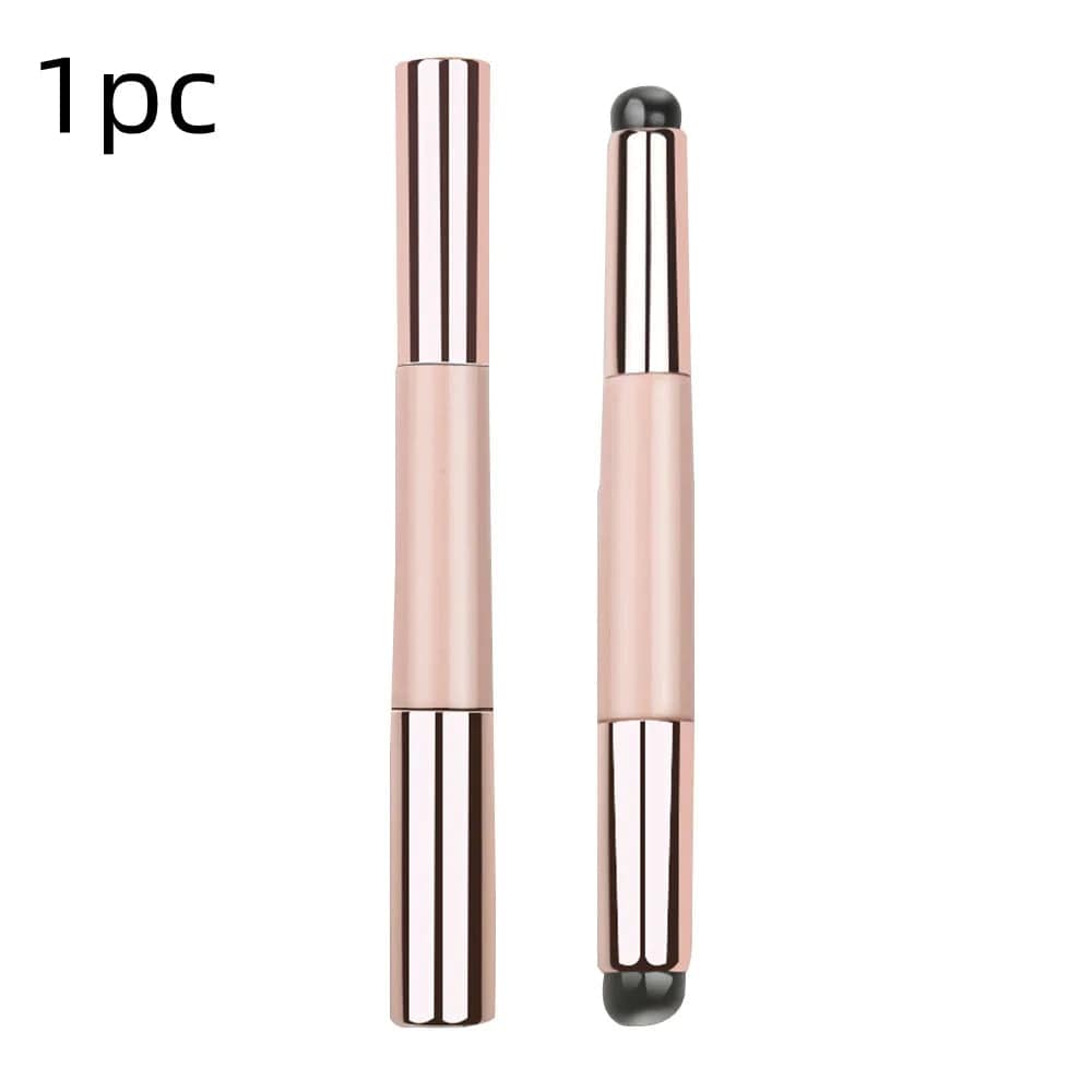  Showlu Fashion Store pink1 Q Soft Silicone Lip Brush With Dust Proof Cover Round Head Lipstick Applicator Lip Cosmetic Tool Multi-use Eyeshadow Brush