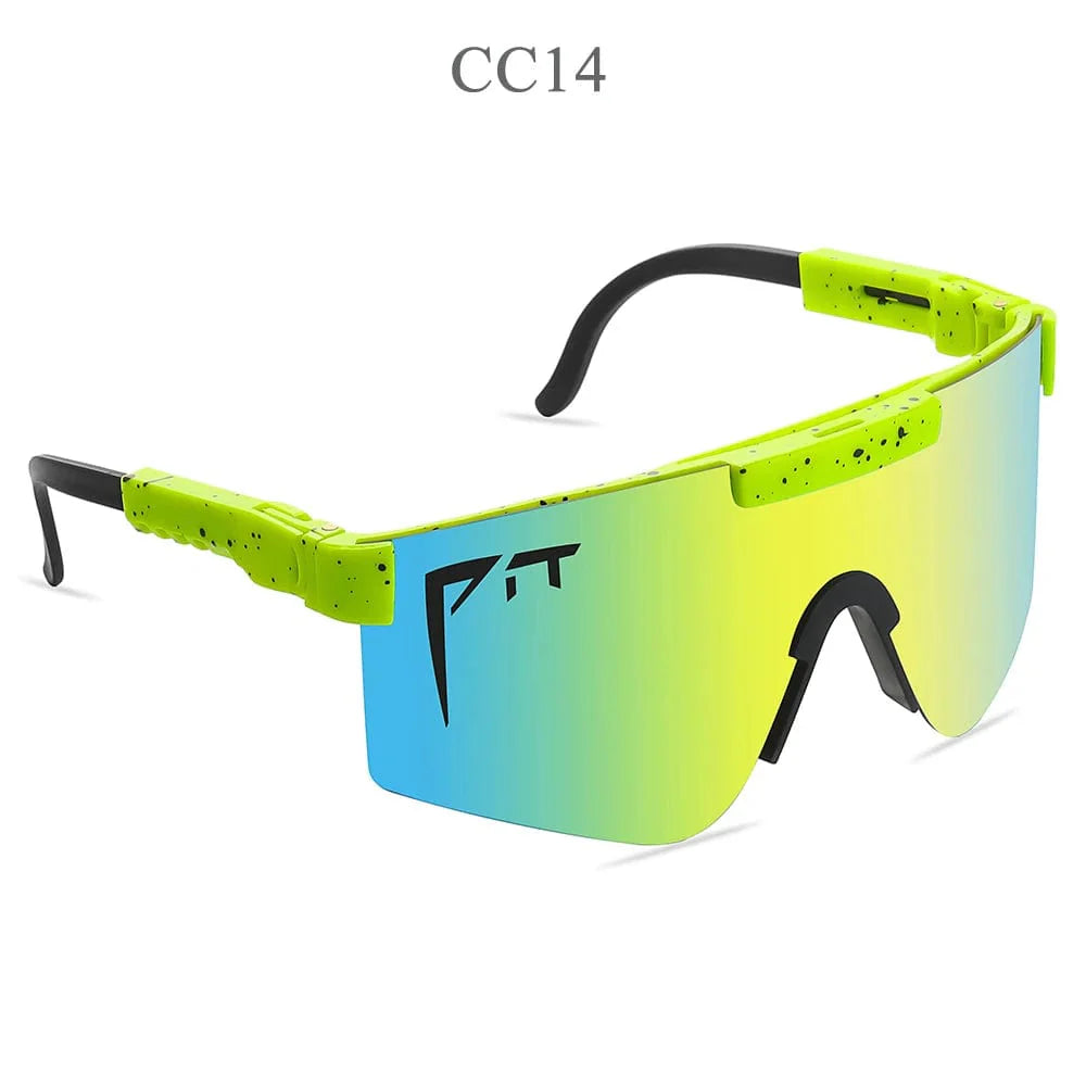 Pit Viper UV400 sport sunglasses with rectangular polycarbonate lenses for men and women, outdoor MTB eyewear.