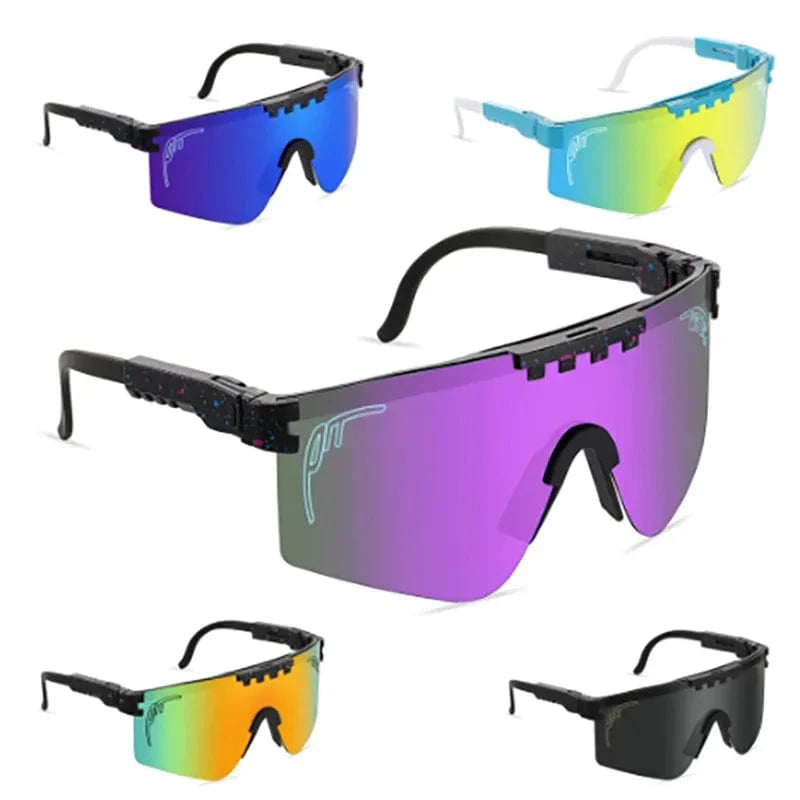 Pit Viper UV400 sport sunglasses with rectangle polycarbonate lenses, designed for men and women, outdoor MTB eyewear.
