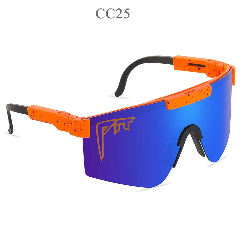 Pit Viper UV400 sport sunglasses with rectangular polycarbonate frames, outdoor MTB eyewear for men and women.