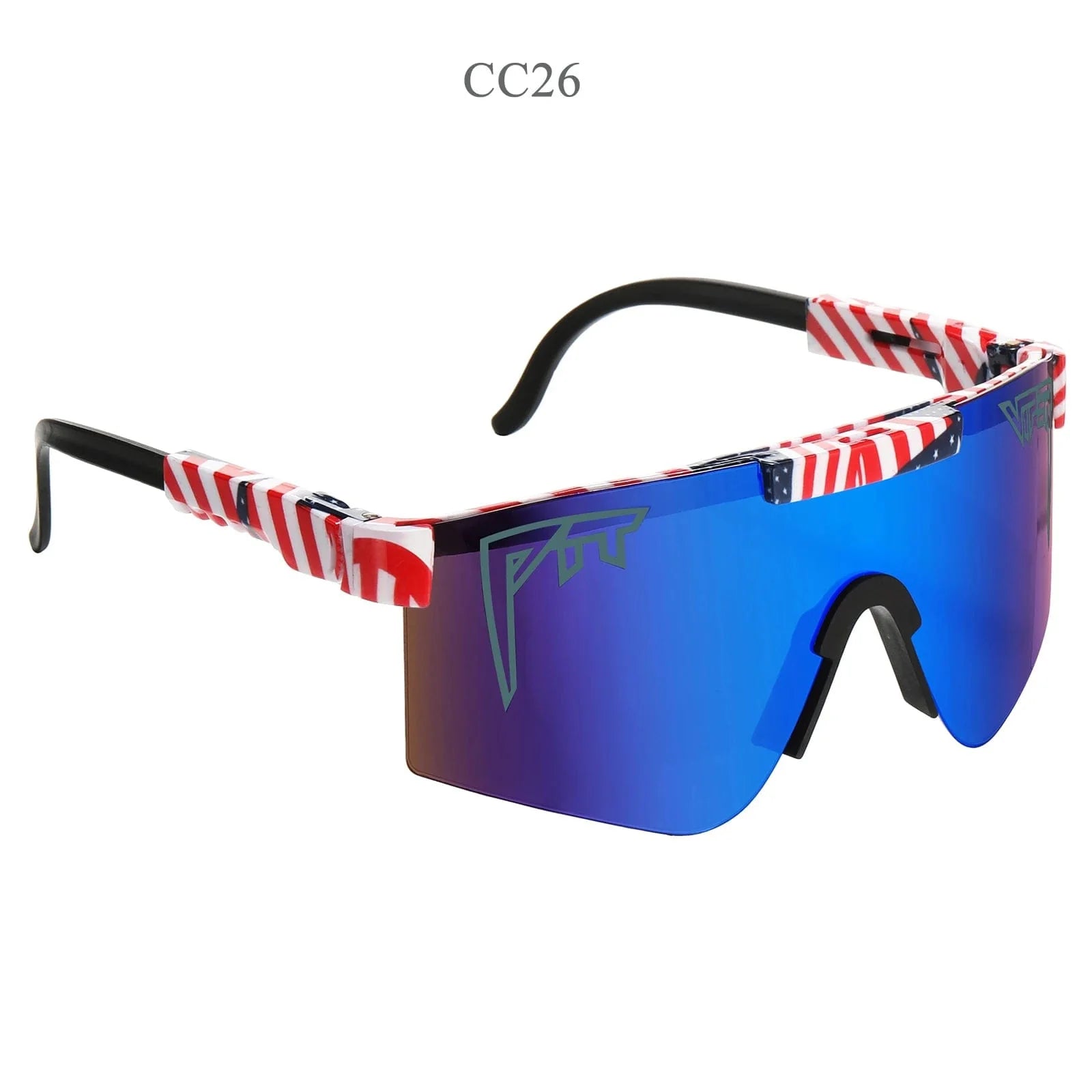 Pit Viper UV400 sport sunglasses with rectangular polycarbonate lenses, designed for men and women outdoor mountain biking eyewear.