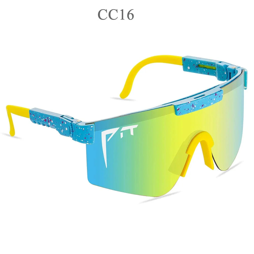 Pit Viper UV400 sport sunglasses with rectangular polycarbonate lenses, suitable for outdoor MTB and sports activities.