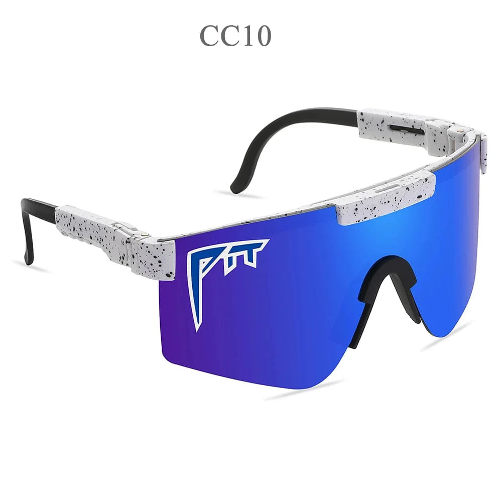 Pit Viper UV400 sport sunglasses with rectangular polycarbonate lenses, designed for men and women for outdoor MTB and sports activities.