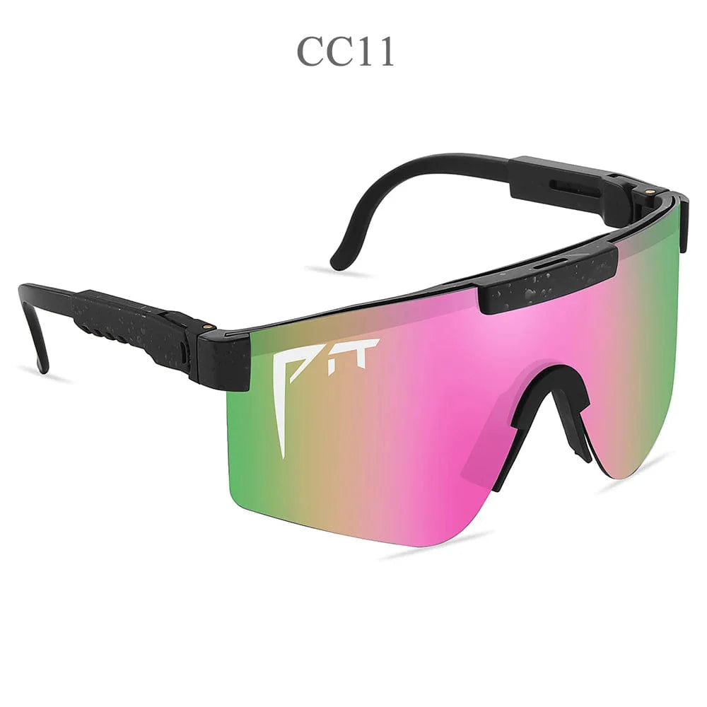 Pit Viper UV400 sport sunglasses with rectangular polycarbonate lenses, designed for outdoor MTB and sports eyewear for men and women.