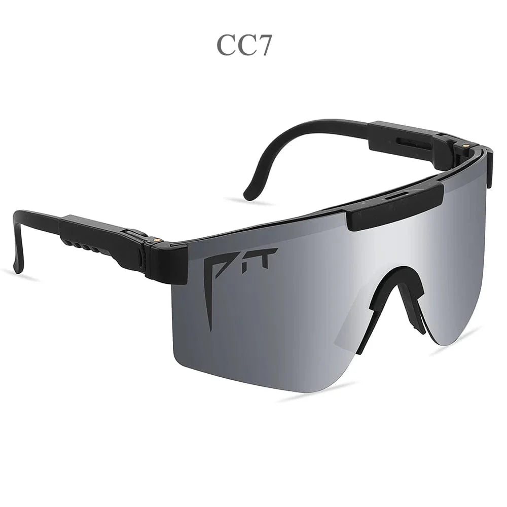 Pit Viper UV400 Sport Sunglasses with rectangular polycarbonate lenses, outdoor MTB eyewear for men and women