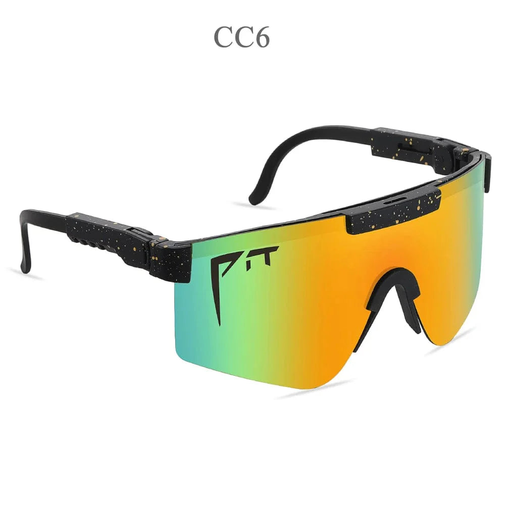 Pit Viper UV400 sport sunglasses with rectangular polycarbonate lenses, designed for outdoor MTB and sports activities.