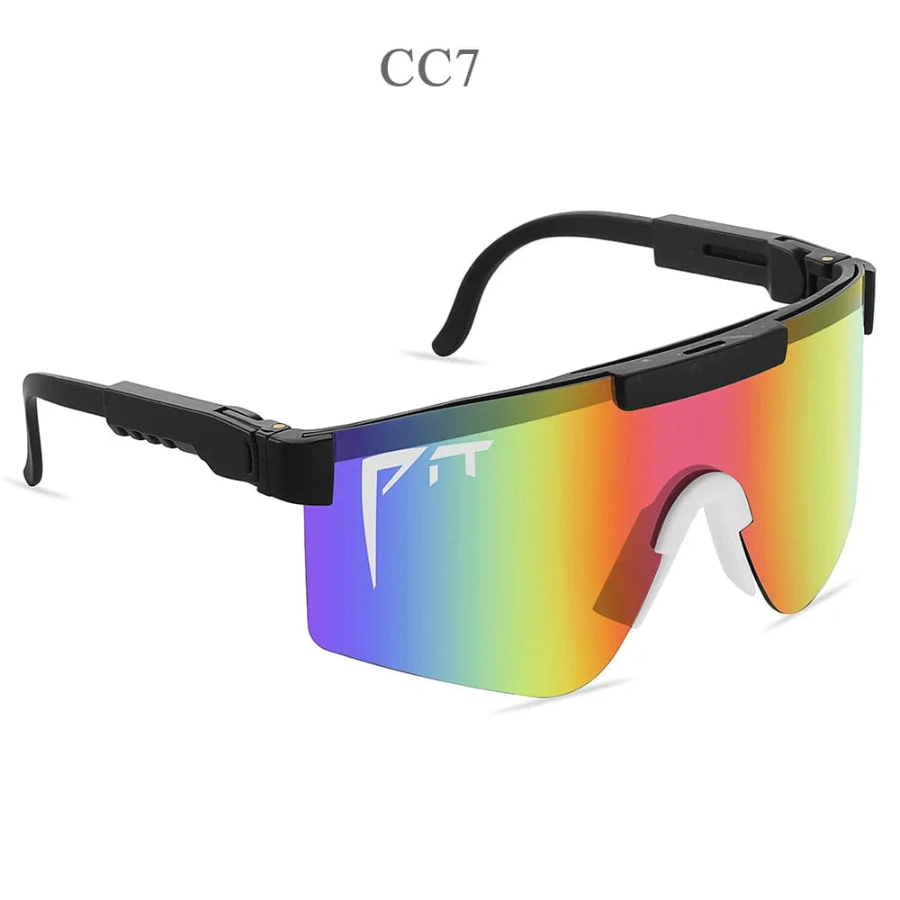 Pit Viper UV400 sport sunglasses with rectangular polycarbonate frames, designed for men and women outdoor MTB and sport activities.