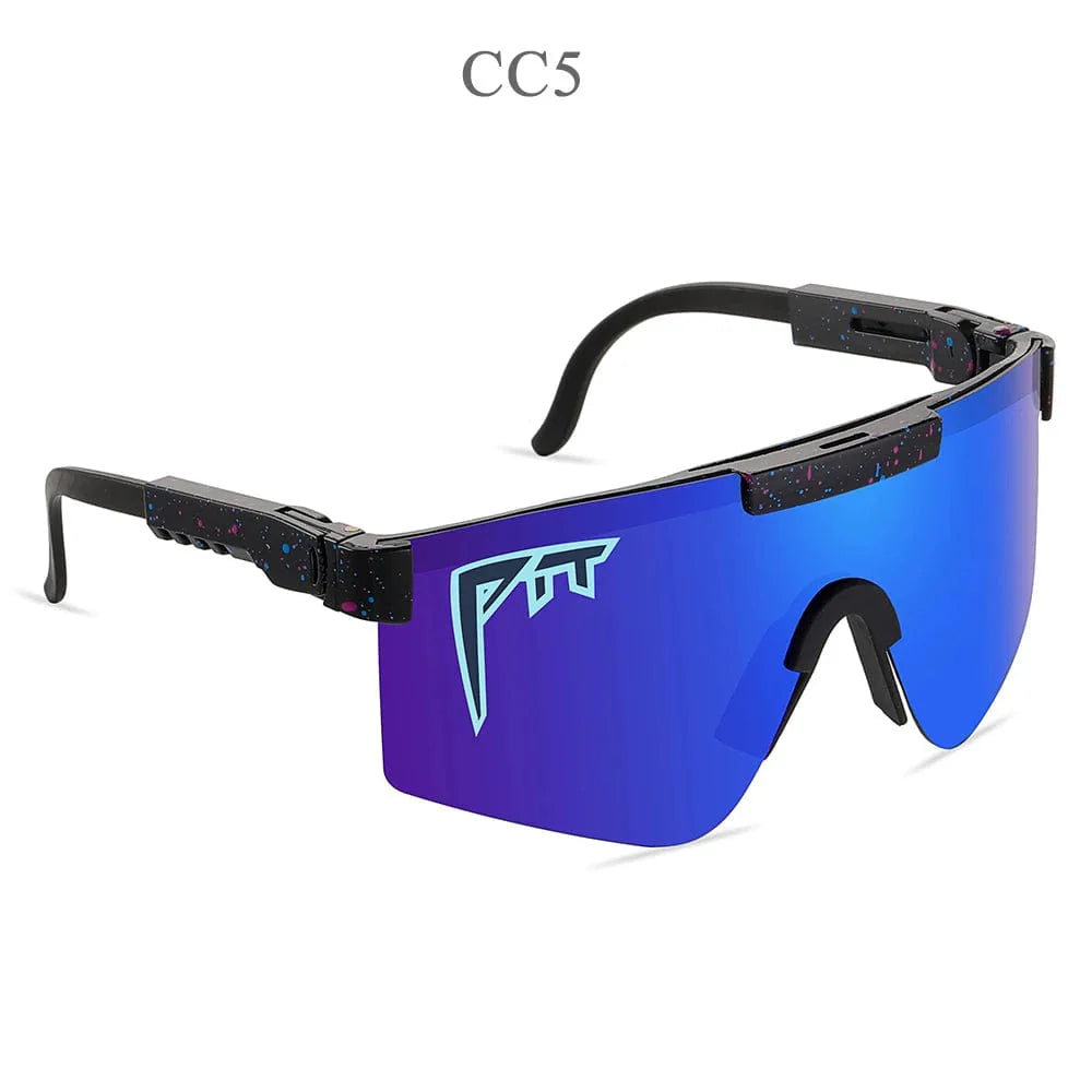 Pit Viper UV400 sport sunglasses with rectangular polycarbonate lenses, outdoor MTB eyewear for men and women.
