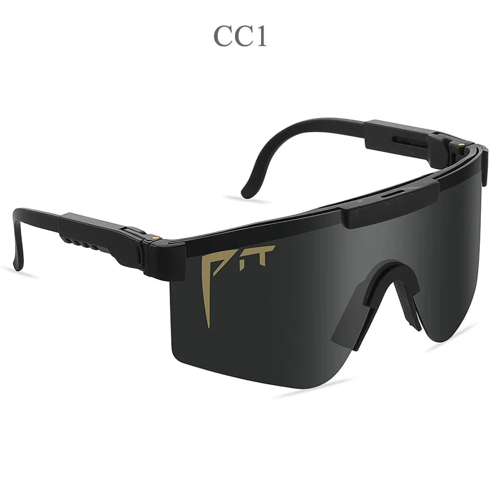 Showlu Fashion Pit Viper UV400 sport sunglasses with rectangular polycarbonate lenses, ideal for MTB and outdoor activities.