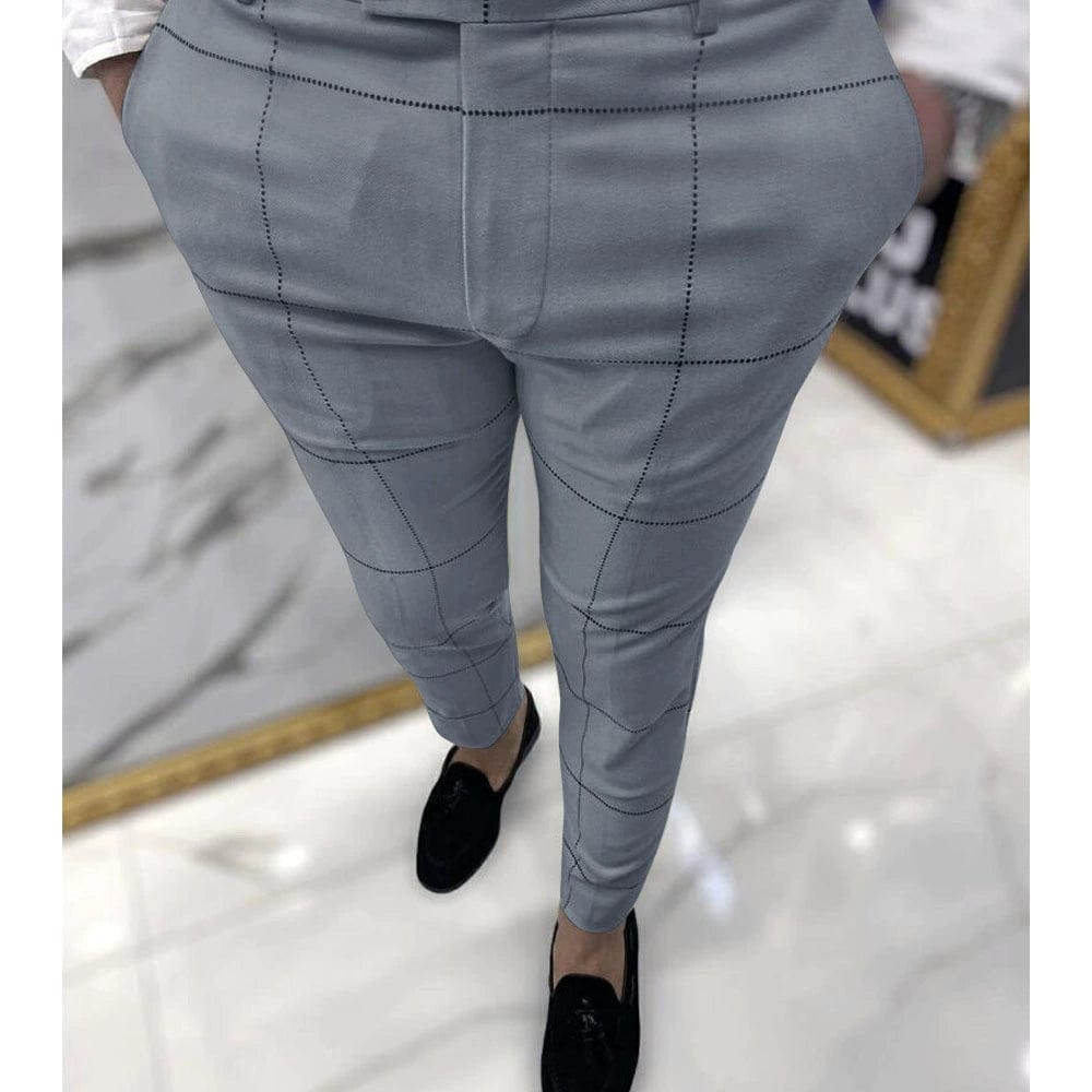  Showlu Fashion Store Plain Business Casual Pants Suit Pants Plaid Business Casual Ankle Banded Pants Suit Pants