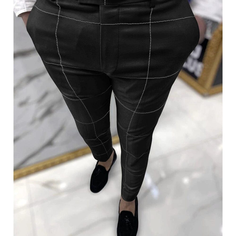  Showlu Fashion Store Plain Business Casual Pants Suit Pants Plaid Business Casual Ankle Banded Pants Suit Pants