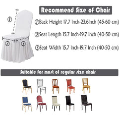  Showlu Fashion Store Pleated Skirt Stretch Spandex Dining Chair Cover Removable Weddings Banquet Chair Protectors Party Hotel Washable Seat Covers