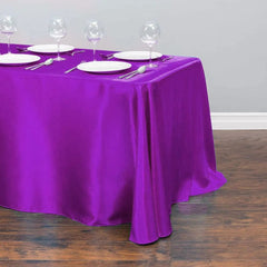  Showlu Fashion Store Plum / 228x396cm-90x156inch Rectangular Table Cloth Satin Cloth Square Table Cloth suitable for buffet table party holiday dinner wedding banquet decoration