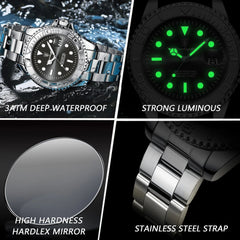 SHOWLU FASHION STORE POEDAGAR Top Luxury Man Watch Waterproof Luminous Date Men Watch Stainless Steel Male Clock Sport Fashion Men's Quartz Watches