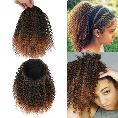 SHOWLU FASHION STORE Ponytail-1BT30 / 20inches Synthetic Short Afro Kinky Curly Ponytail Hair Piece for African American Ponytail Extension Afro Kinky Curly Ponytail for Women