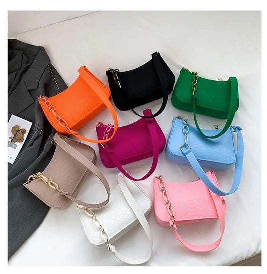 SHOWLU FASHION STORE Portable Handbag Contrasting Color Underarm Bag Stylish Underarm Bags Casual And Fashionable Large Capacity women Bags wholesale