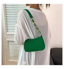 SHOWLU FASHION STORE Portable Handbag Contrasting Color Underarm Bag Stylish Underarm Bags Casual And Fashionable Large Capacity women Bags wholesale