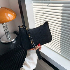 SHOWLU FASHION STORE Portable Handbag Contrasting Color Underarm Bag Stylish Underarm Bags Casual And Fashionable Large Capacity women Bags wholesale