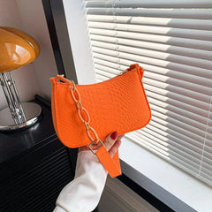 SHOWLU FASHION STORE Portable Handbag Contrasting Color Underarm Bag Stylish Underarm Bags Casual And Fashionable Large Capacity women Bags wholesale