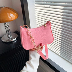 SHOWLU FASHION STORE Portable Handbag Contrasting Color Underarm Bag Stylish Underarm Bags Casual And Fashionable Large Capacity women Bags wholesale