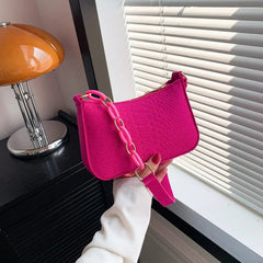 SHOWLU FASHION STORE Portable Handbag Contrasting Color Underarm Bag Stylish Underarm Bags Casual And Fashionable Large Capacity women Bags wholesale