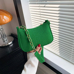 SHOWLU FASHION STORE Portable Handbag Contrasting Color Underarm Bag Stylish Underarm Bags Casual And Fashionable Large Capacity women Bags wholesale