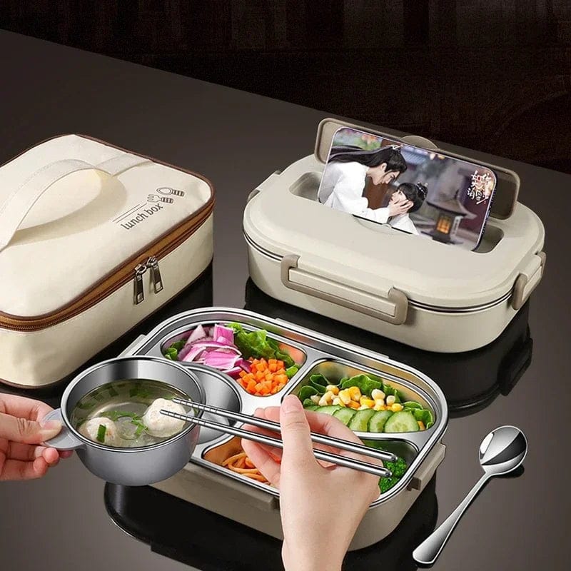  Showlu Fashion Store Portable Lunch Box Insulated Lunchbox Office Worker Students Stainless Steel Sealed Bento Box Microwave Heating Food Container