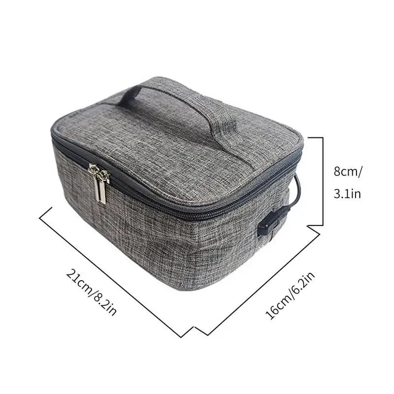 Showlu Portable USB Electric Food Warmer Bag made of waterproof Oxford fabric, designed for outdoor camping and travel.