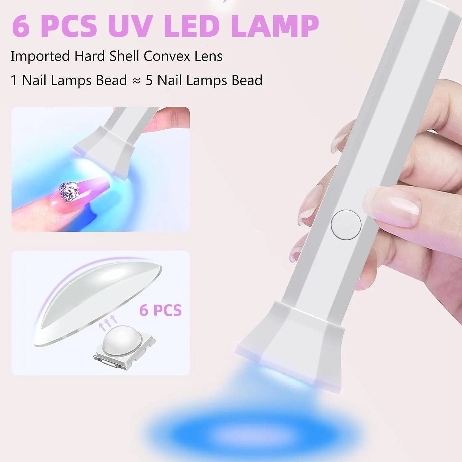 SHOWLU FASHION STORE Portable Nail Dryer Lamp UV LED Nail Light For Curing All Gel Polish USB Rechargeable Quick Dry Manicure Machine Nail Art Tools