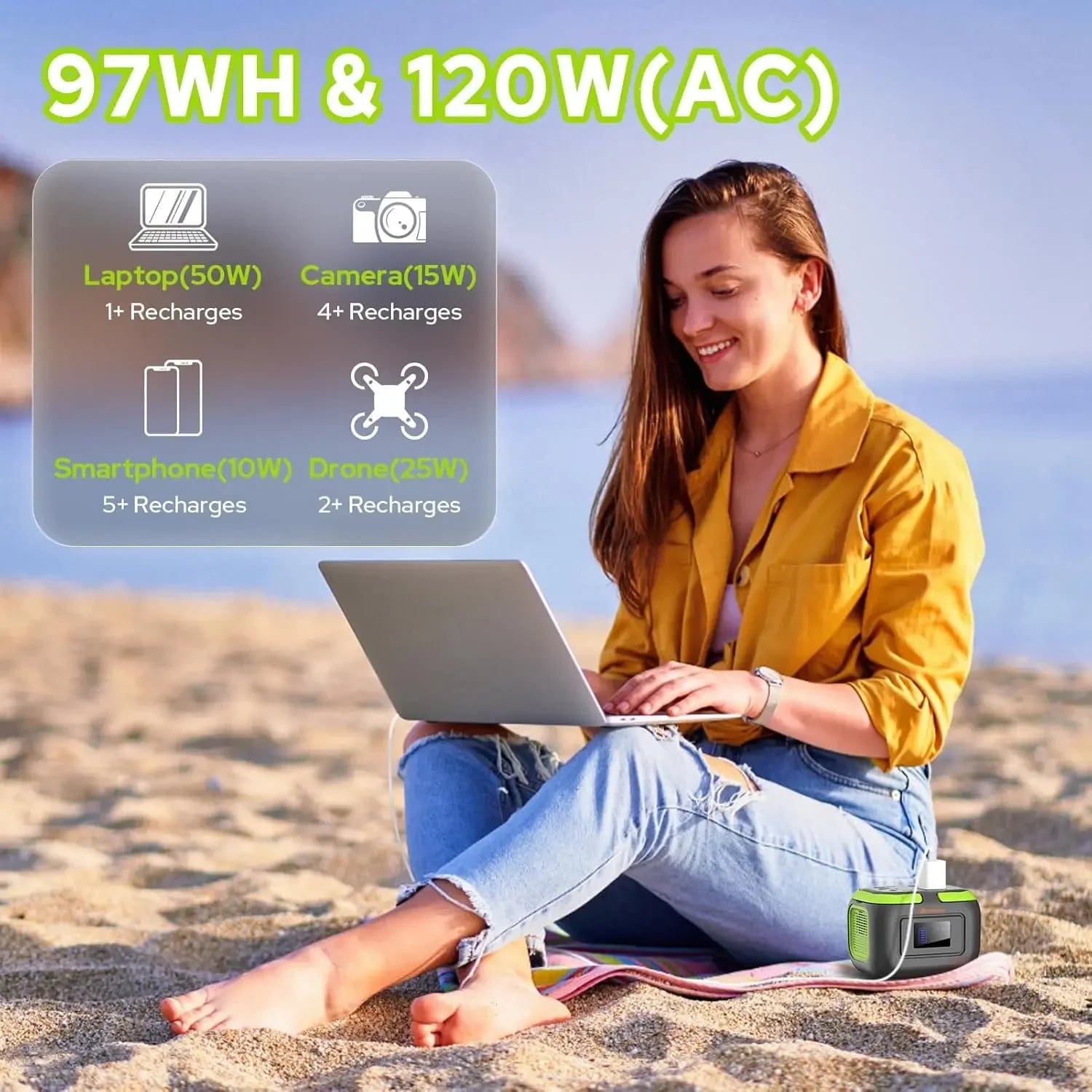 SHOWLU FASHION STORE Portable Power Station Portable Generator  Portable Power Pack with AC Outlet External Lithium Battery Pack with USB C Input