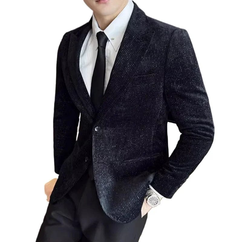 SHOWLU FASHION STORE Premium Sense Canary Suit Jacket Men Shiny Striped Fashion Handsome All Fashion Suits Thick Floral Trend  Men Blazer Slim Fit