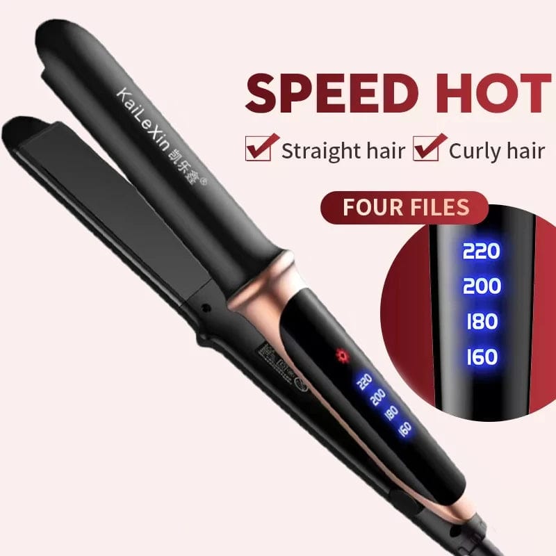  Showlu Fashion Store Professional Beauty Hair Tools Hair Straightener Curler Flat Iron Negative Ion Infrared LED Display Hair Straighten Curling Iron