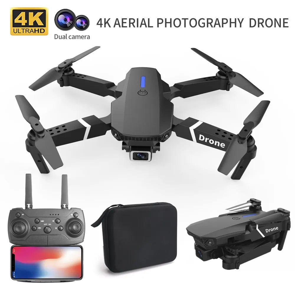  Showlu Fashion Store Professional Drone E88 4k wide-angle HD camera WiFi fpv height Hold Foldable RC quadrotor helicopter Camera-free children's toys