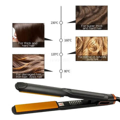  Showlu Fashion Store Professional Hair Straightener Curler Titanium Ceramic Heating Plate Flat Iron Hair Styling Curling Iron hair Straighting