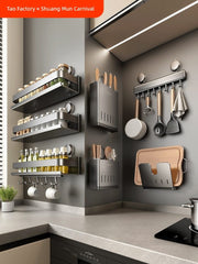 SHOWLU FASHION STORE Punch-Free Suction Rack Wall-Mounted For Home Kitchen